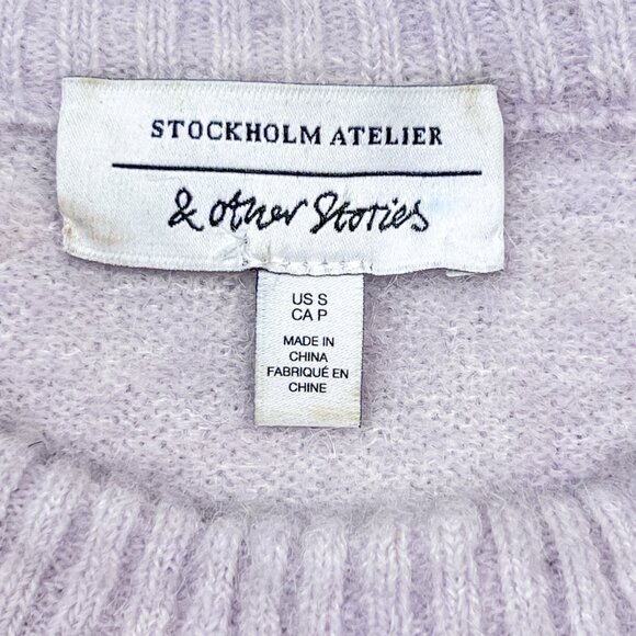 & Other Stories Stockholm Atelier Wool-Alpaca Blend Lavender Sweater Size S - Picture 4 of 6
